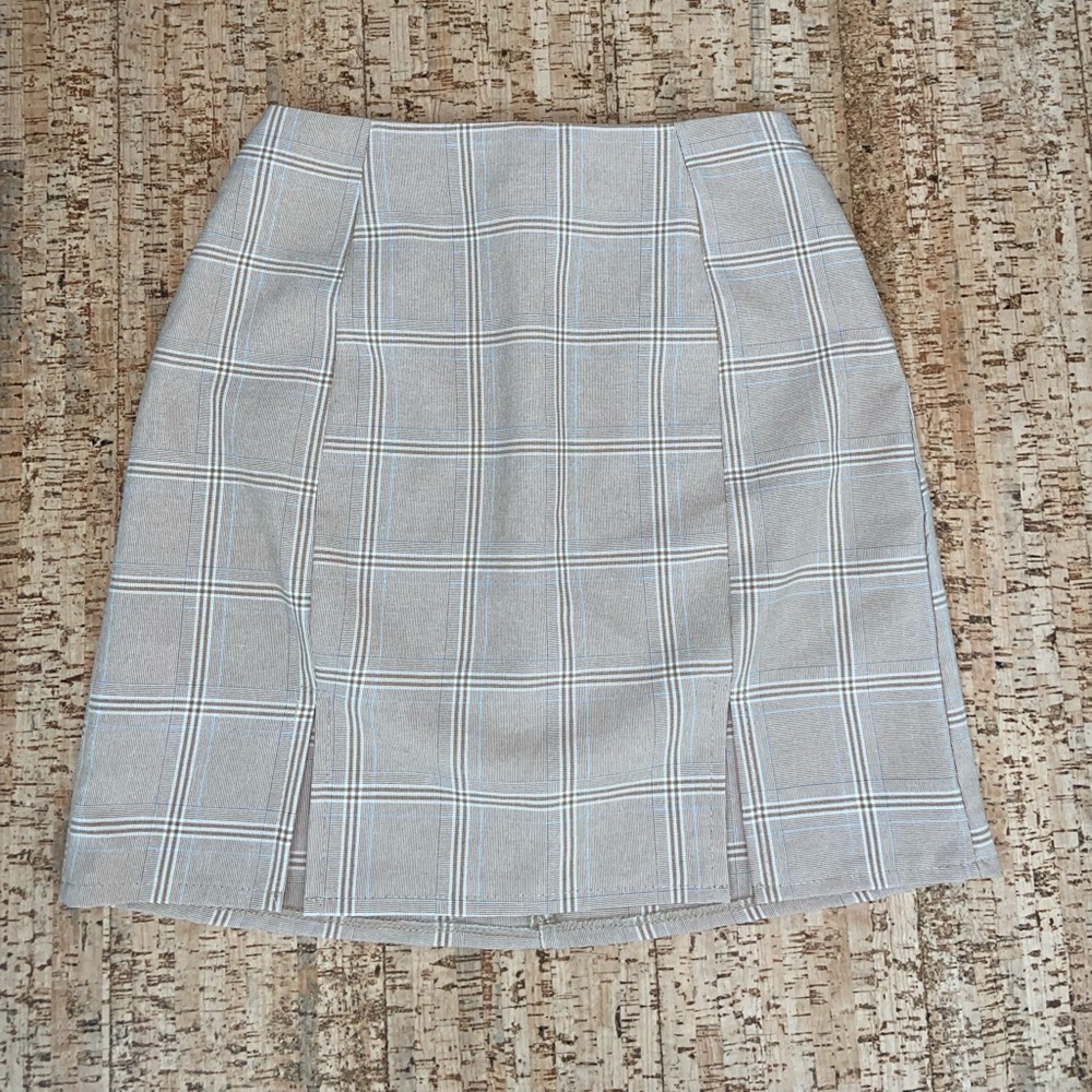 Nastygal Blush Pink Plaid Pencil Skirt